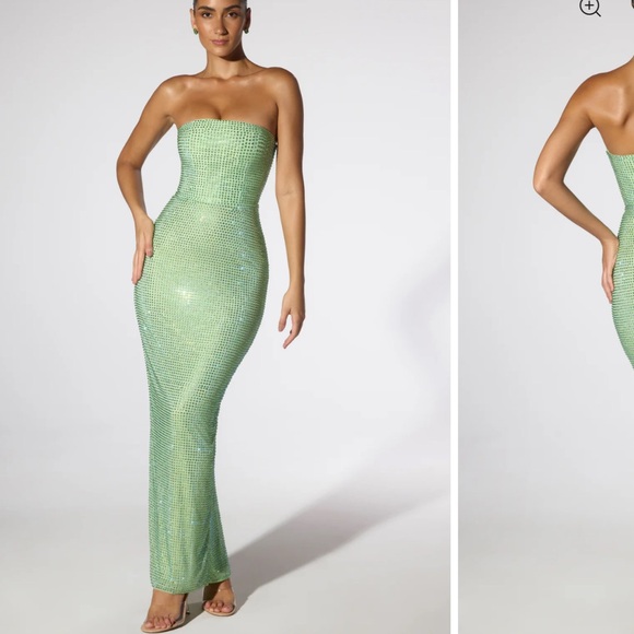 Oh Polly Dresses & Skirts - Oh Polly Strapless Glittering Green Dress